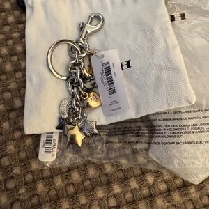 Coach Star Moon Cluster Bag Charm CDB59 Keychain NWT